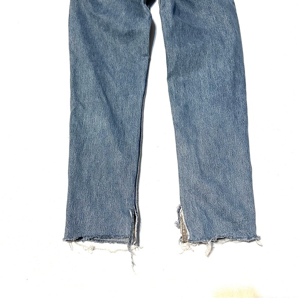 VTG Y2K LEVIS 550 TAPERED FIT HIGH RISE REWORKED RAW SPLIT-HEM DENIM JEANS 10/12 - Picture 6 of 16